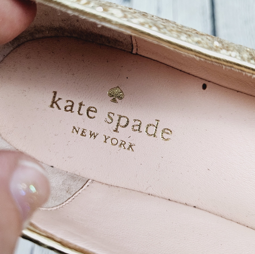KATE SPADE | Nella glitter sparkle bow cap toe slip-on ballet flats - Picture 10 of 11